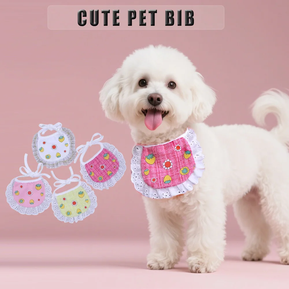 

Pet Bib Cute Fruit-printed Cotton Scarf Small And Medium-sized Dogs & Cats