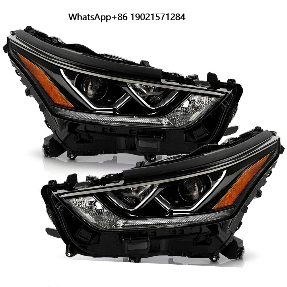 Black LED High Low Beam+DRL Projector Headlights Headlamps Assembly Clear for 2020-2023 Highlander 2021 2022 Left+Right