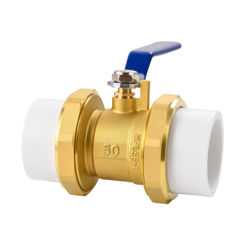 

Brass Natural Color High-pressure Ball Valve PPR Double Headed Union Ball Valve Switch 4-point Straight Through Type