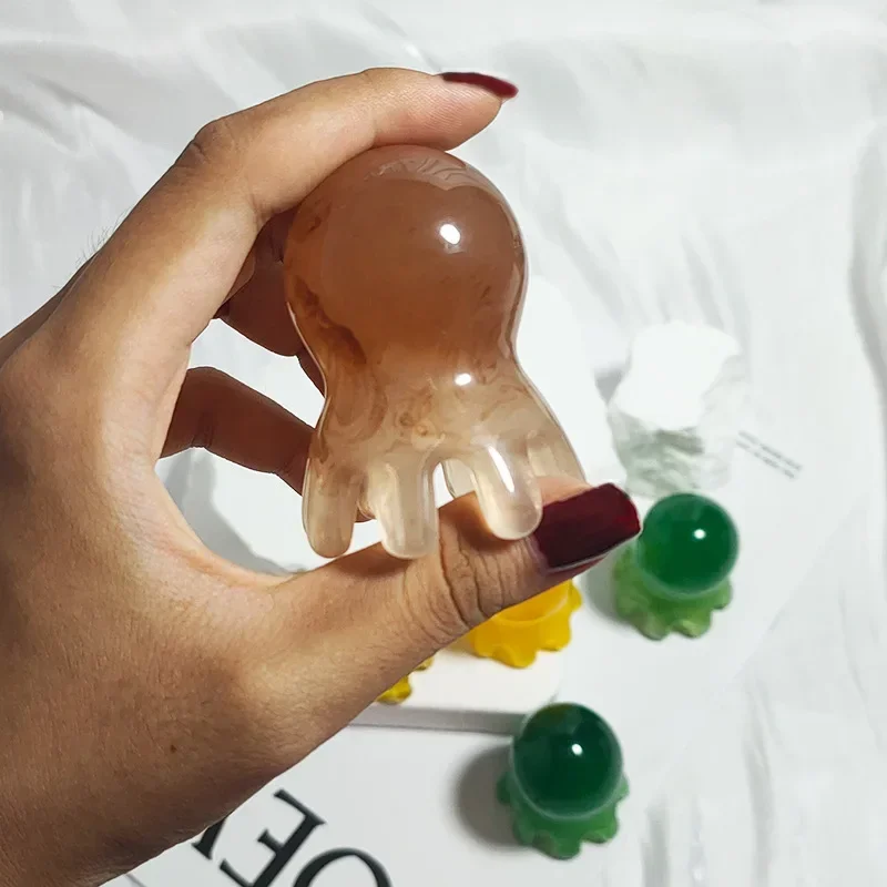 เรซิ่น Octopus หวีหัวนวด Meridian ขูดนวดหนังศีรษะฝังเข็มสปา Body Home Health Therapy เครื่องมือ