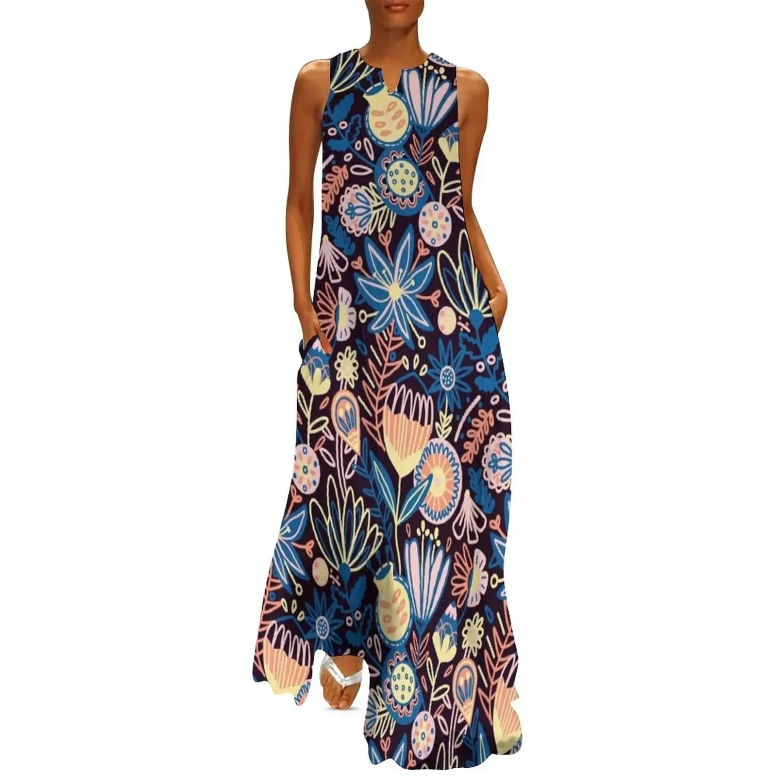 

Dark Floral Long Dress summer dresses womens 2025 elegant chic wedding evening dresses women's dresses luxury Elegant gown Dress