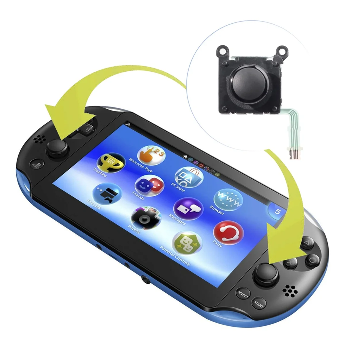 

T36C 3D аналоговый джойстик, контроллер, джойстик, рокерный модуль для 2000, PSV 2000, запасная часть контроллера - черный