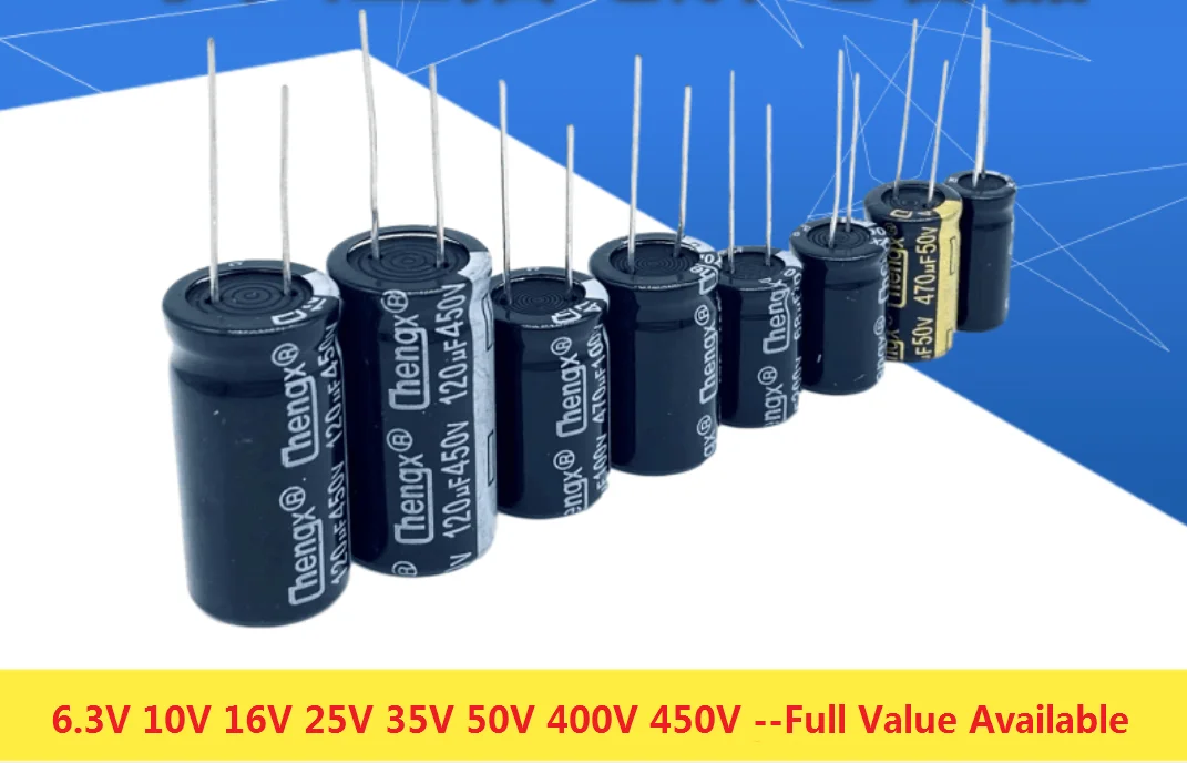 Aluminiowy kondensator elektrolityczny 1UF 2.2UF 4.7UF 10UF 1000UF 22UF 33UF 47UF 470UF 100UF 220UF 6.3V 10V 16V 25V 35V 50V 400V 450V