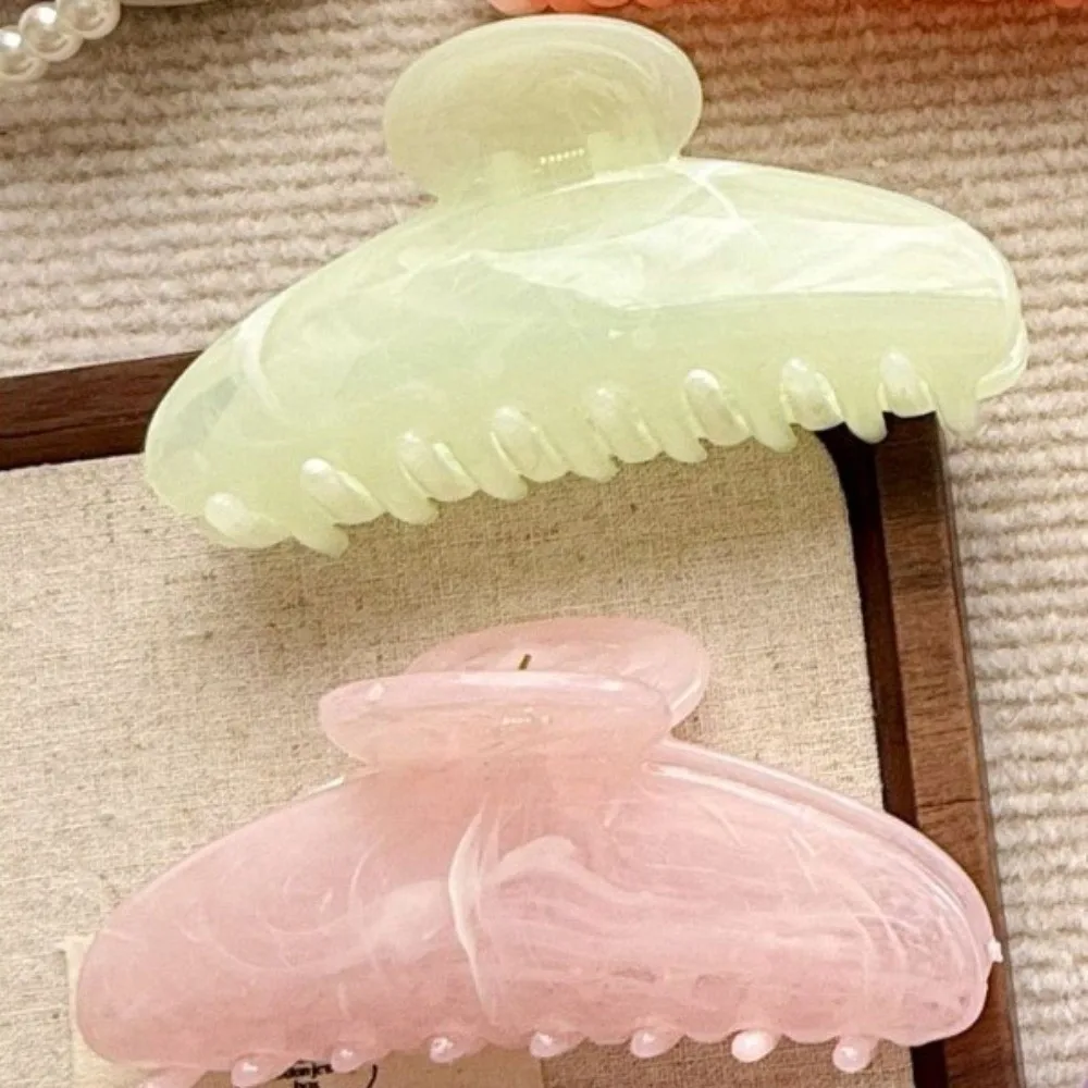 Fashion Marble Stripes Pattern Hair Claw Clip Colorful Large Hair Clip Decorative Barrette Headdress