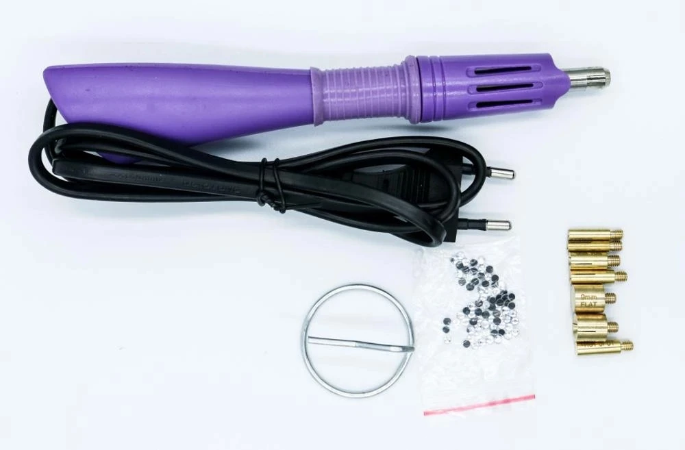 EU /US Purple / Pink Hotfix Rhinestone Applicator hot fix Applicator Fast Heating Iron-on Wand Heat-fix Tool