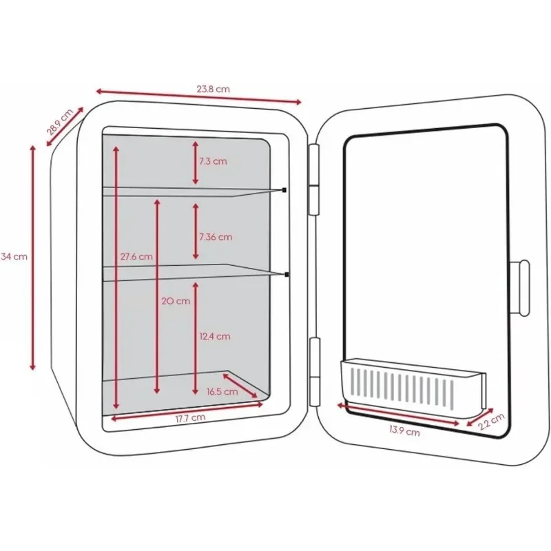 Cooluli Mini Fridge 12v Portable Cooler & Warmer for Food Drinks Skincare Beauty & Makeup Small Refrigerator with Glass Front