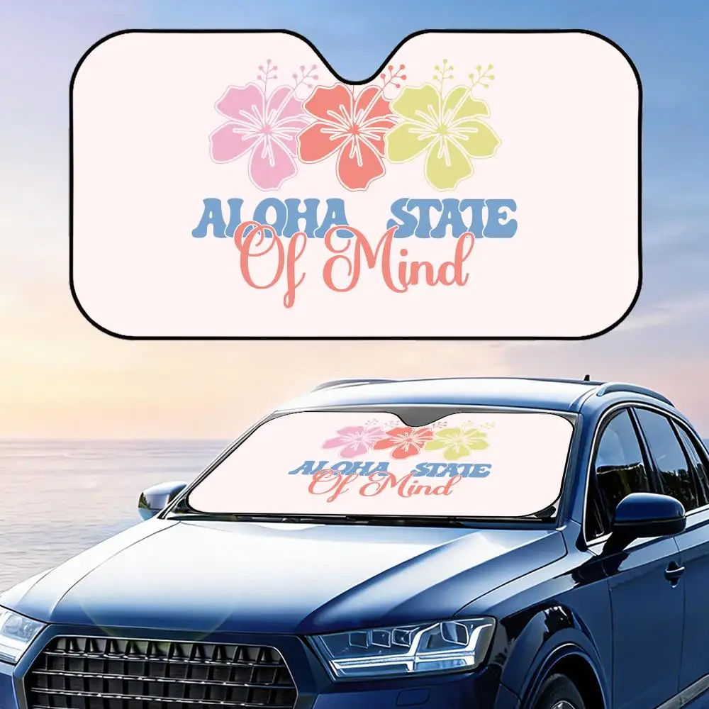 

Солнцезащитный козырек Aloha Hibiscus Design: многоразовый, из алюминиевой фольги, с УФ-защитой, трехслойной теплоизоляцией, для лобового стекла