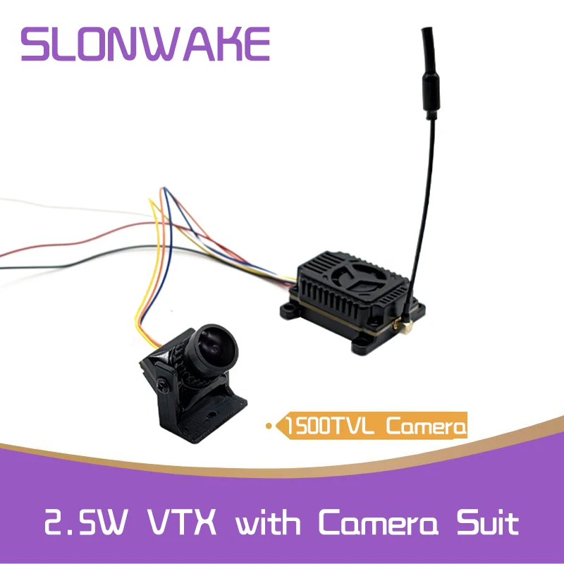 Émetteur VTX SLONWAKE FPV 5.8G 2.5W avec caméra 1500TVL pour drone RC