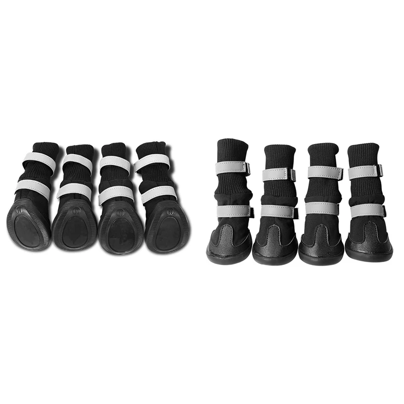 Waterproof Pet Dog Shoes Non-Slip Protective Boots For Large Dogs Wear-Resistant Snow Boots 4 Pieces/Set