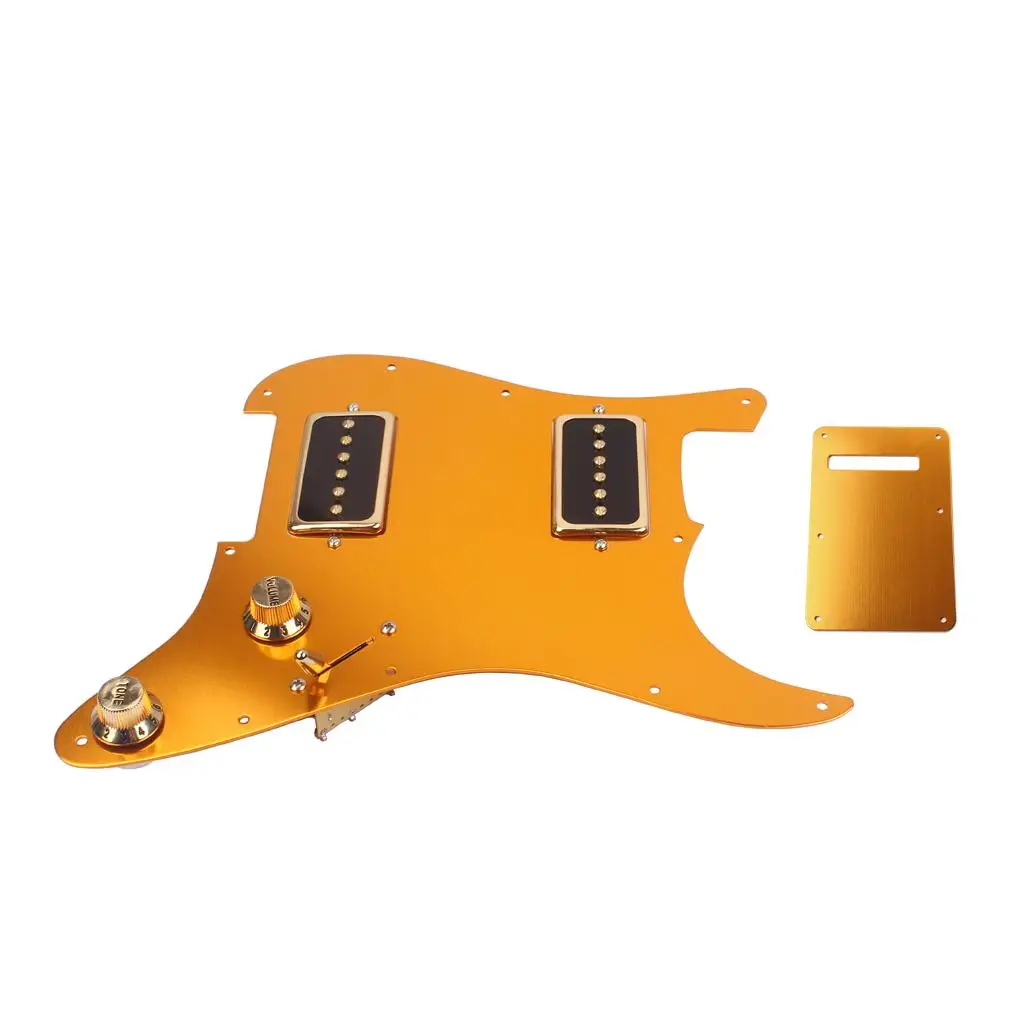 Aluminium Alloy Pre-loaded Pickup Pickguard for ST Electric Guitar Replacement Gold