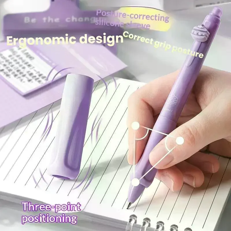 Retractable Eraser Pen Click - 4本または6本入り、消せるジェルボールペンセット。0.5mmの太さで、可愛らしいデザインのノック式ボールペン。書き心地が滑らかで、学生や学校で使える文房具として最適。