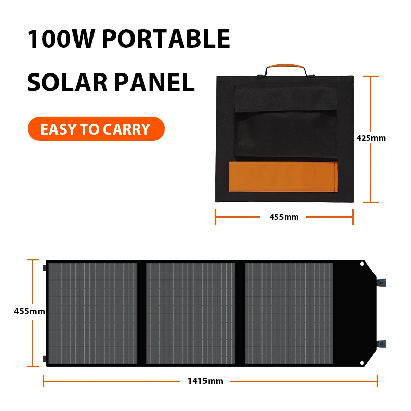 

CTOLITY SP100 100W Solar Panel Kit Complete Foldable Solar Charger 18V MPPT Portable Generator Charger for Car Boat Caravan