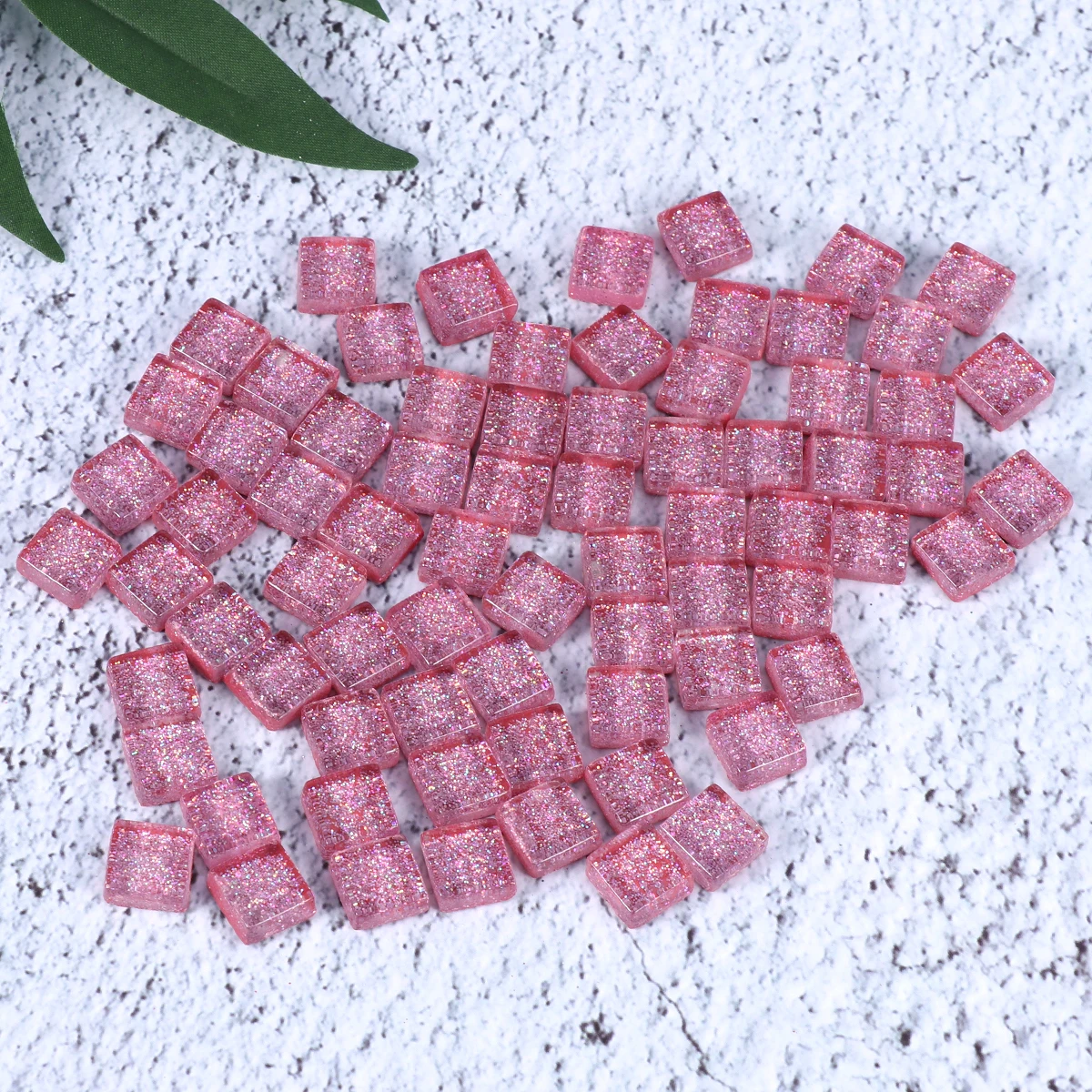 

Tiles 200 G DIY Kit Square Glass Crystal Pieces Crafts Handmaking Toy Lightweight Safe Colorful Design Gifts Kids