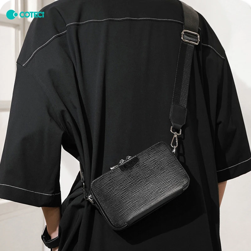 COTECi 2024 New Fashion Small Square Bag Korean Men's Bag Fashionable Women's Shoulder Bag Crossbody Bag Casual Trendy Bag