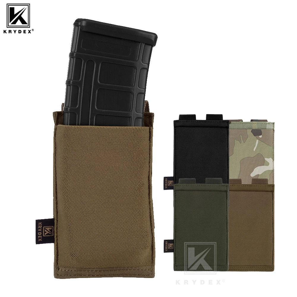 KRYDEX Tactical Fast Draw Elastic 556 Single Mag Pouch M4 M16 Magazine Holder Pouch Hunting Multiuse Tool Bag