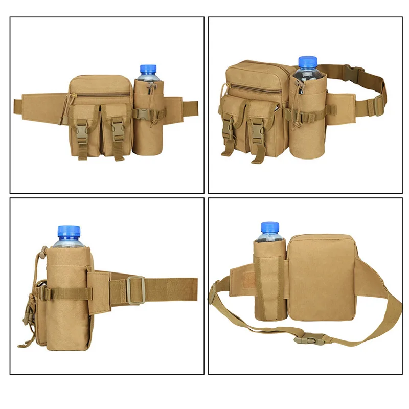 New Outdoor Waist Bag Water Bottle Holder Men Waterproof Molle Camouflage Hunting Hiking Climbing Mobile PhoneBelt Pack