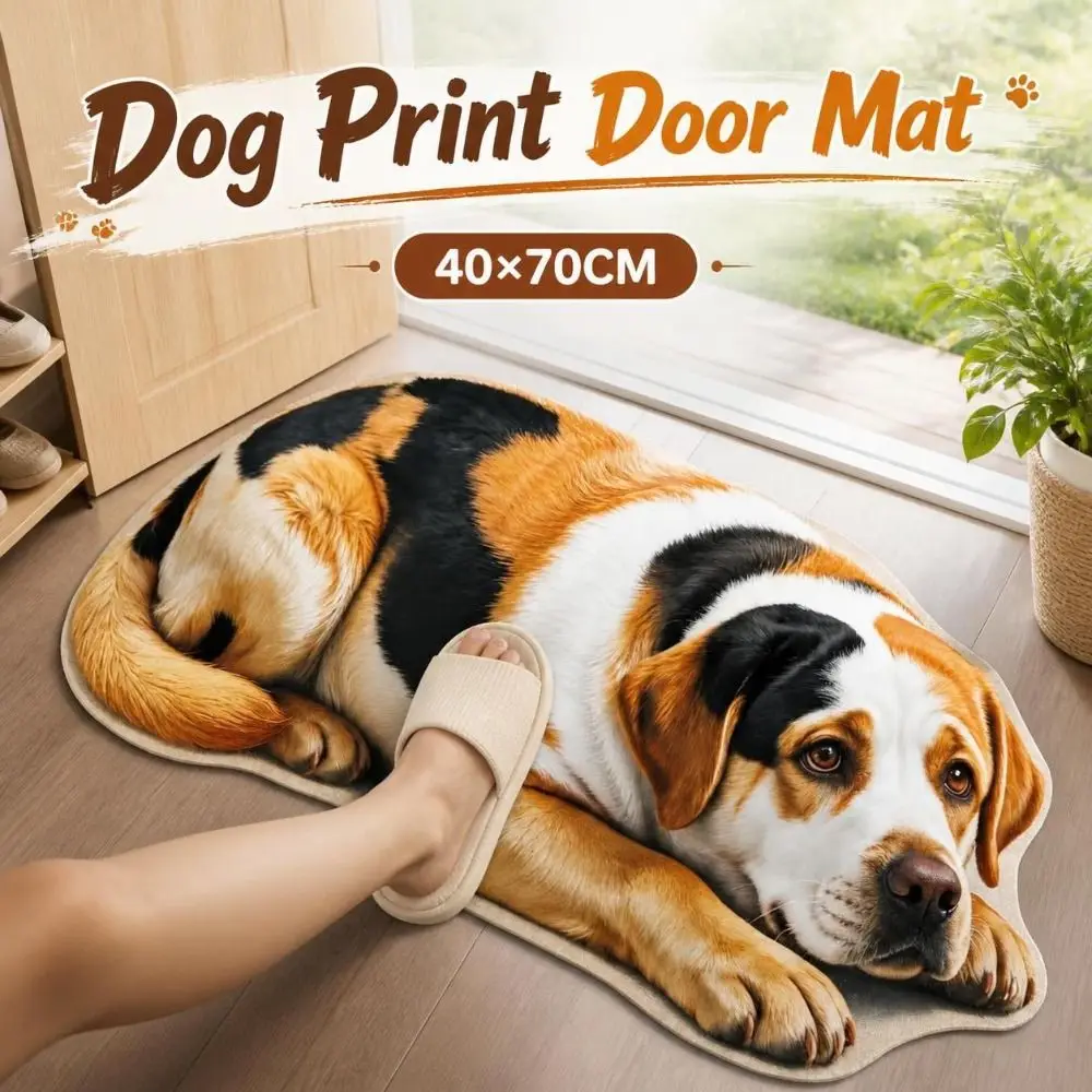 Durable Diatomite Dog Print Door Mat Lifelike Non-slip Animal Floor Rug Stain-resistant Absorbent Pet Doormat Bathroom