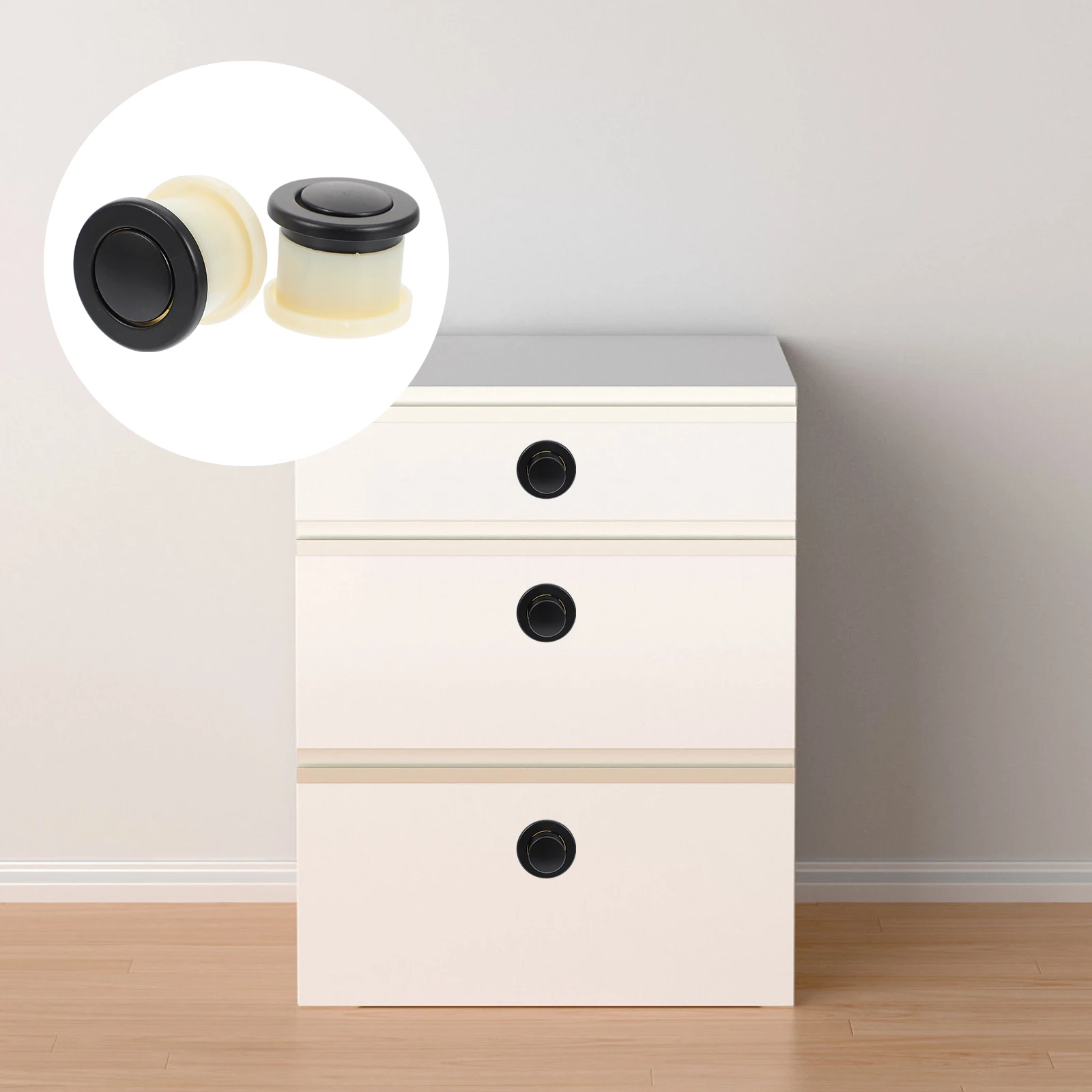 

2 Pcs Bouncing Handle Hidden Pull Knobs Retractable Spring Cabinet Door Furniture Practical Plastic Hardware Embedded Telescopic