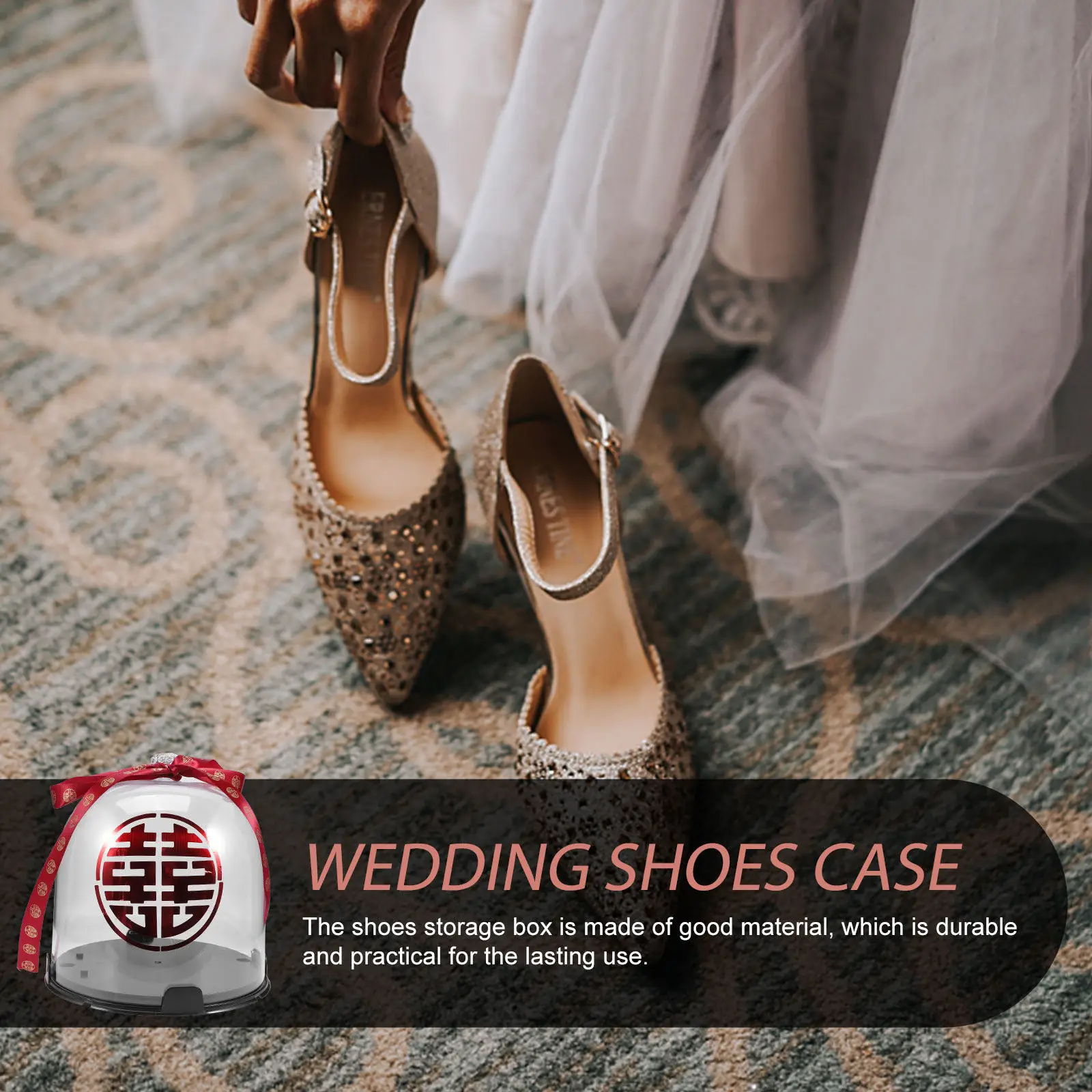 1Set Wedding Shoes Box Transparent High Heel Storage Organizer Wedding Gift Holder Display Case High Heel Shoes Box
