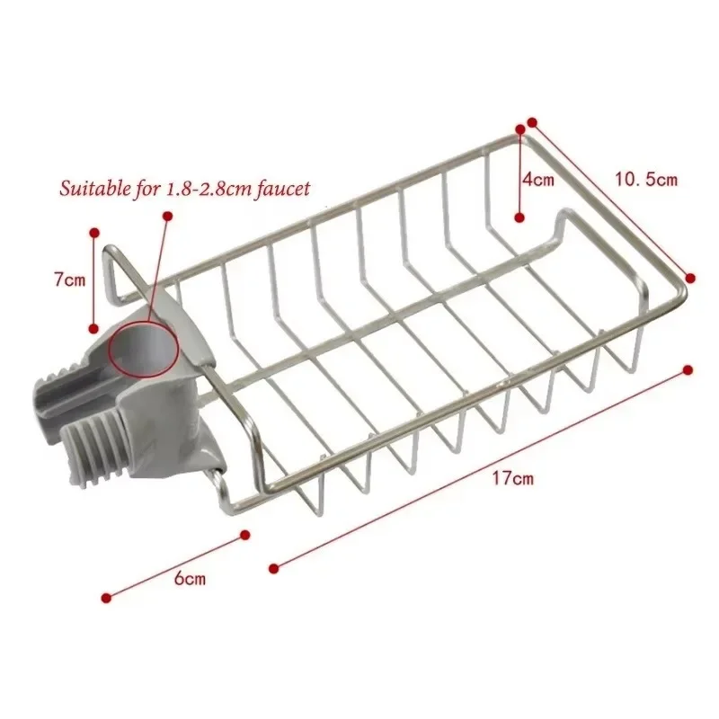 2026 New Stainless Steel Kitchen Sink Faucet Shelf Adjustable Sponge Dishcloth Towel Storage Holder Household Organizer Supplies