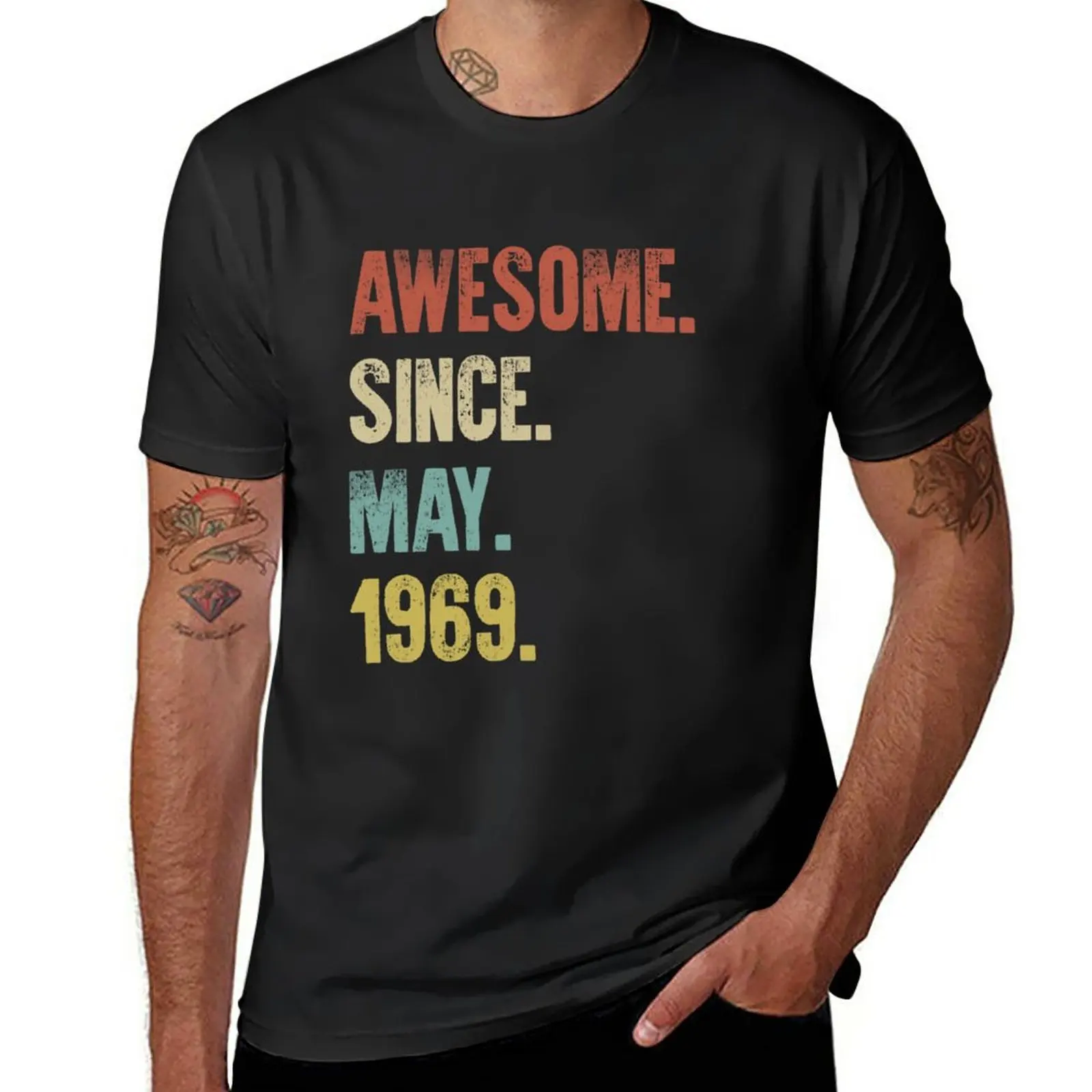 

New Retro Vintage 50th Birthday Awesome Since May 1969 T-Shirt graphics t shirt cute clothes heavy weight t shirts for men