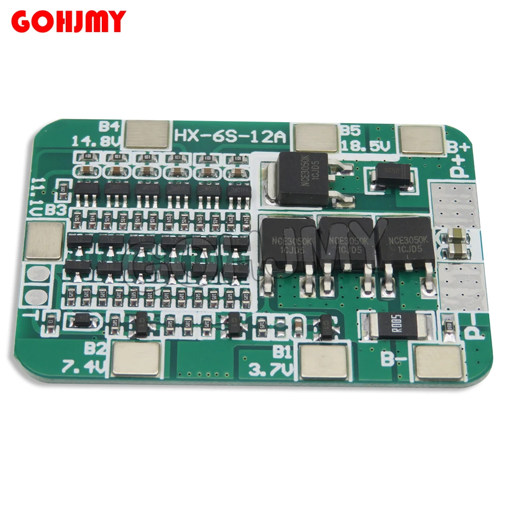 1PCS 6S  For 6 Pack 18650 Li-ion Lithium Battery Cell Module DIY Kit 15A 24V PCB BMS Protection Board new  