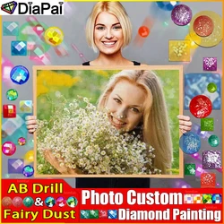 DIAPAI Fairy Dust AB Fairy Dust AB Photo Custom Diamond Painting 5D DIY Rhinestone Pictures Full Square Round Diamond Embroidery