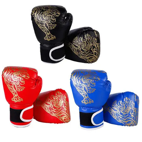 Nouveaux gants de boxe professionnels en cuir PU respirant, gants de combat, gants d'entraînement de boxe, gants de kickboxing pour le sport et le sac de sable.