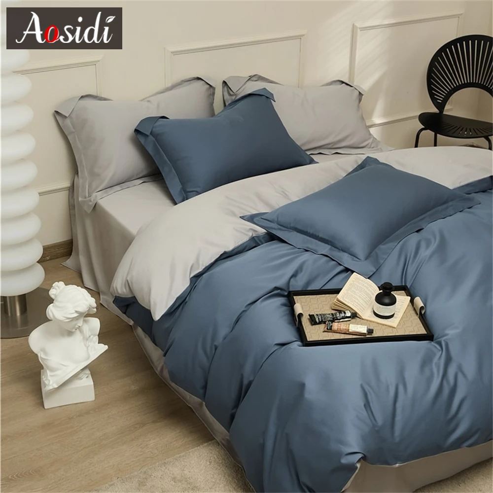 Duvet Cover Solid Color Quilt Cover Queen Size Comforter High Quality Skin Friendly Fabric Bedding Cover