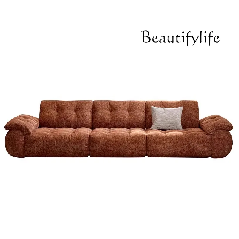 

French antique fabric sofa living room high-end cream wind size apartment retro straight row