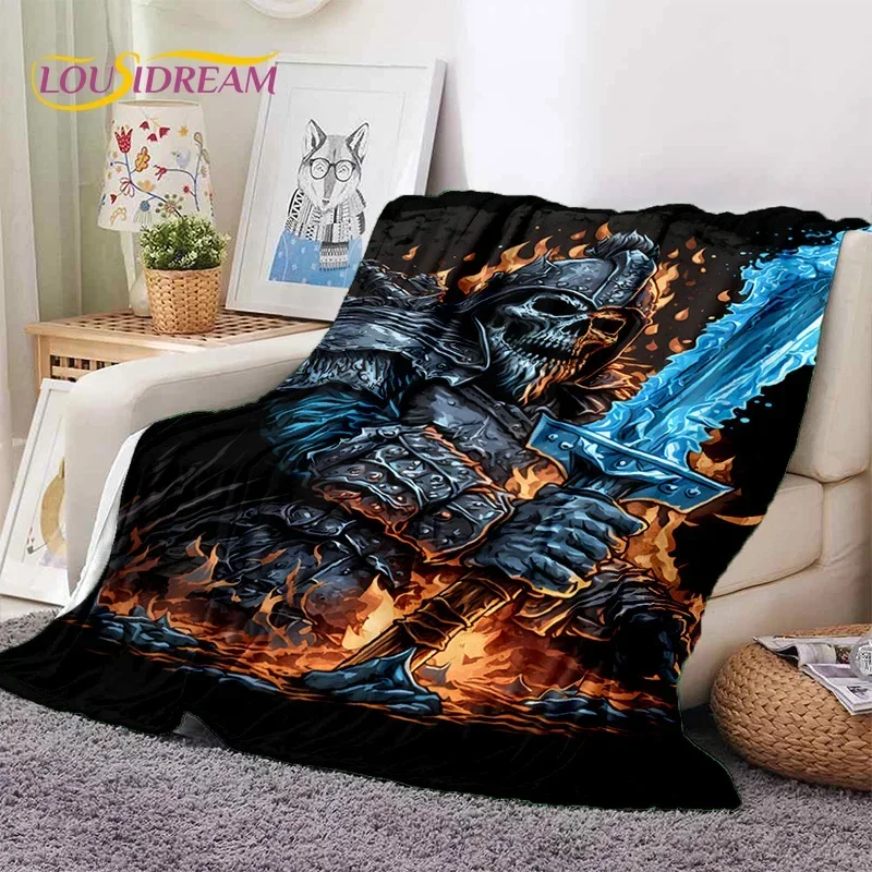 3D Horror Gothic Skull Skeleton Soft Flannel Blankets,Throw Blanket Comfortable Blanket for Picnic Beds Sofa Home Bedroom Gifts