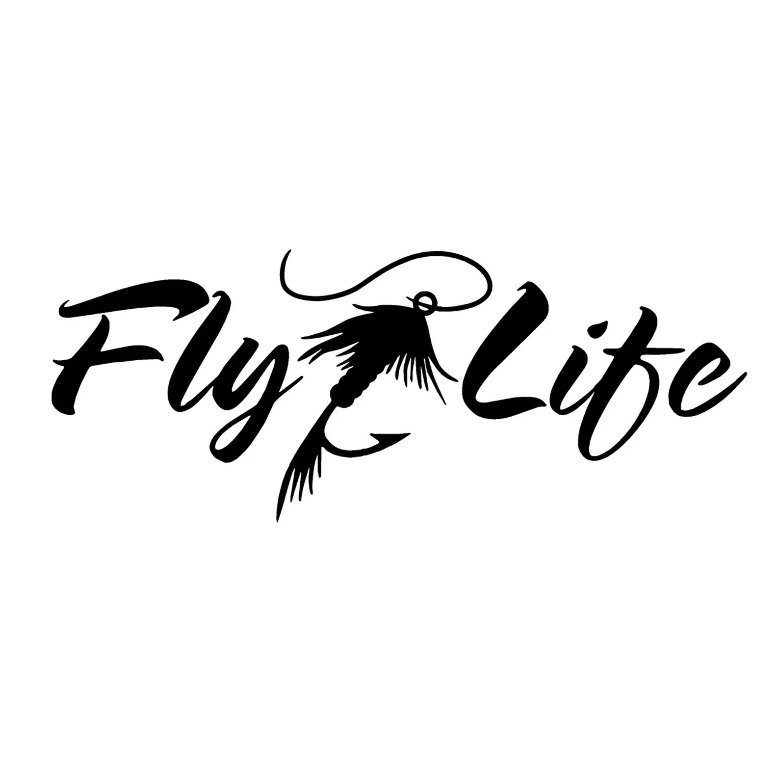 

70139# Fly Life Fishing Car Stickers Scratch Blocking Self-Adhesive Waterproof Decal, Used for Car, Laptop, Motorcycle, Van, RV