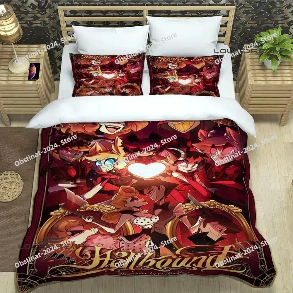 H-Helluva-Boss Cartoon 3D Print Comforter Bedding Set,Duvet Cover Bed Set Quilt Cover Pillowcase,King Queen Size Bedding Set Kid