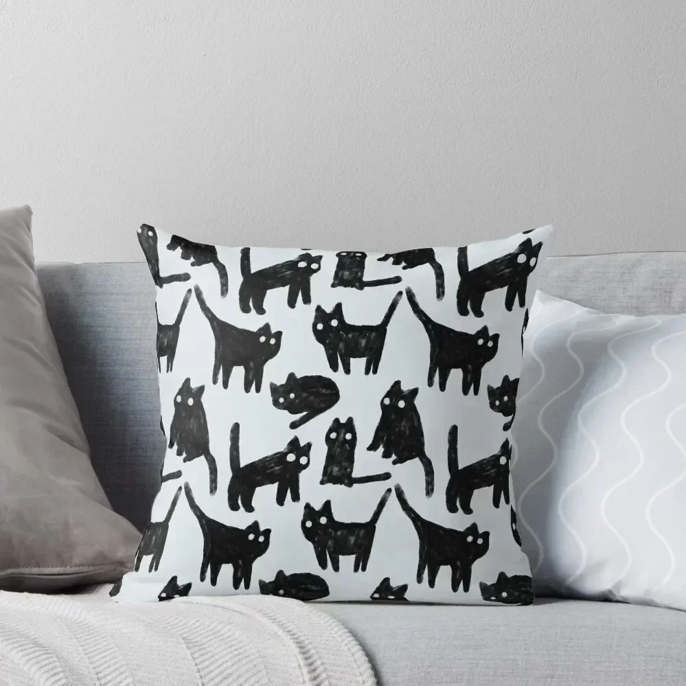 

Gouache black cats pattern. Throw Pillow Sofa Decorative Covers Luxury Pillow Case Decorative Sofa Cushion pillow