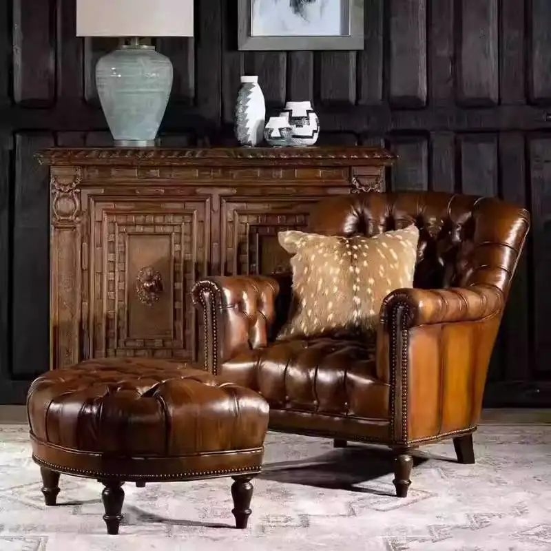 

Genuine Leather Living Room Chairs Design Classic Relaxing Comfy Chairs Living Room Luxury Relaxing Poltrone Moderne Furniture