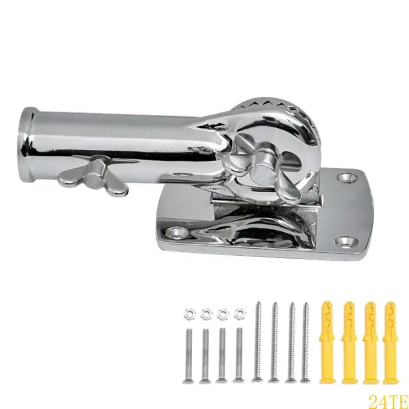 

24TE Stainless Steel Flag Rod Holder Heavy Duty Concrete Flag Rod Mount for House