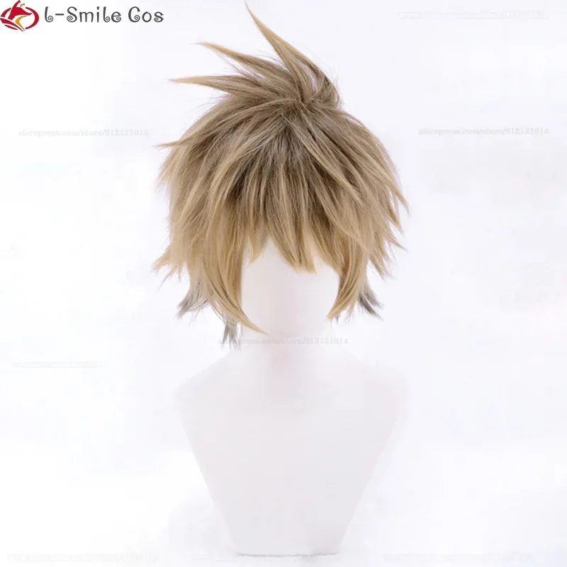 Ss13Anime Ruggie Bucchi Cosplay Curto Resistente ao Calor Cabelo Sintético Halloween Role Play Perucas + Peruca Cap