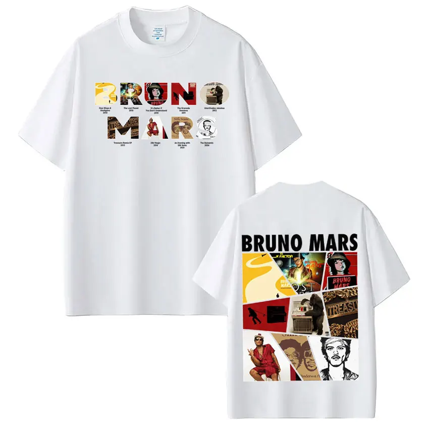 Bruno Mars The Romantic Album Tour 2026 T-shirt Man Woman Hip-hop Harajuku T-shirts Short Sleeve Casual Loose Oversized T-shirts