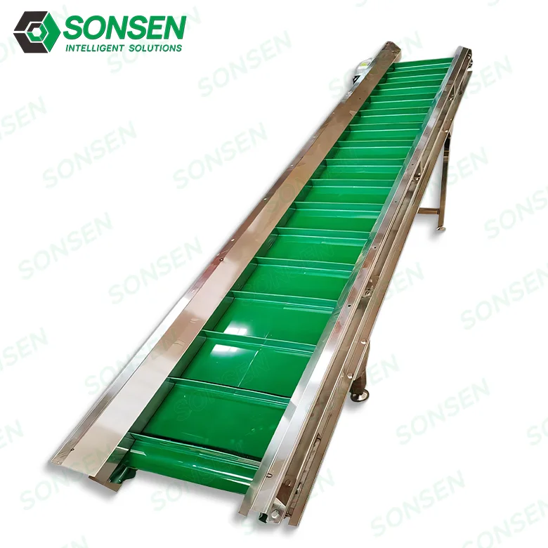 

2025 Custom PU Food Grade Ramp Belt Conveyor Machine Food Processing Grid Block Loader Conveyer Belt
