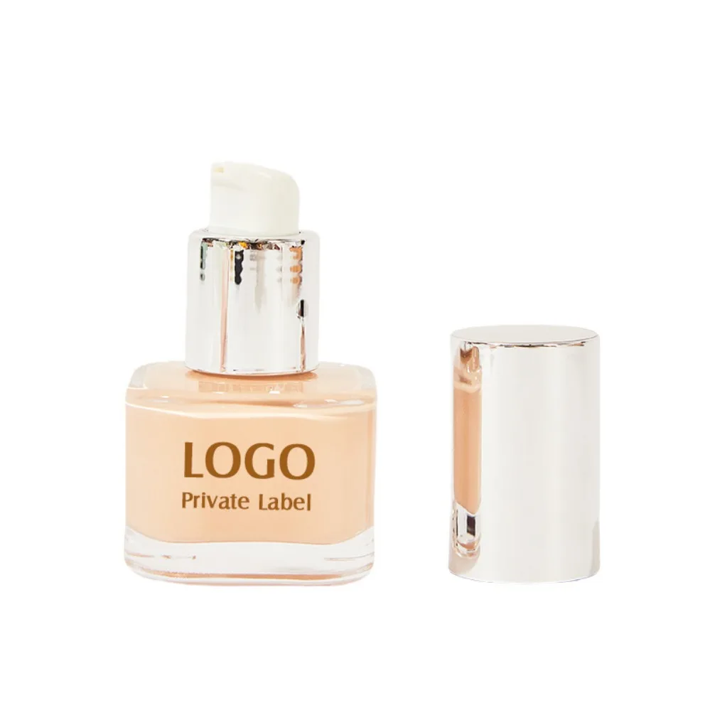 30ml 長持ちナチュラル仕上げファンデーション プライベートラベル カスタムロゴ ヴィーガン クルエルティフリー メイクアップ 卸売 バルク フェイスファンデーション