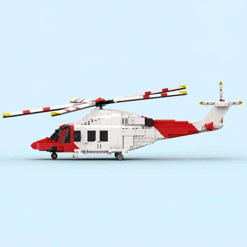 Конструктор QWERT AW-139: Модель вертолета MOC, Военная техника, Модульные технологичные блоки, Подарки, Игрушки для праздников, Набор для сборки, Для детей