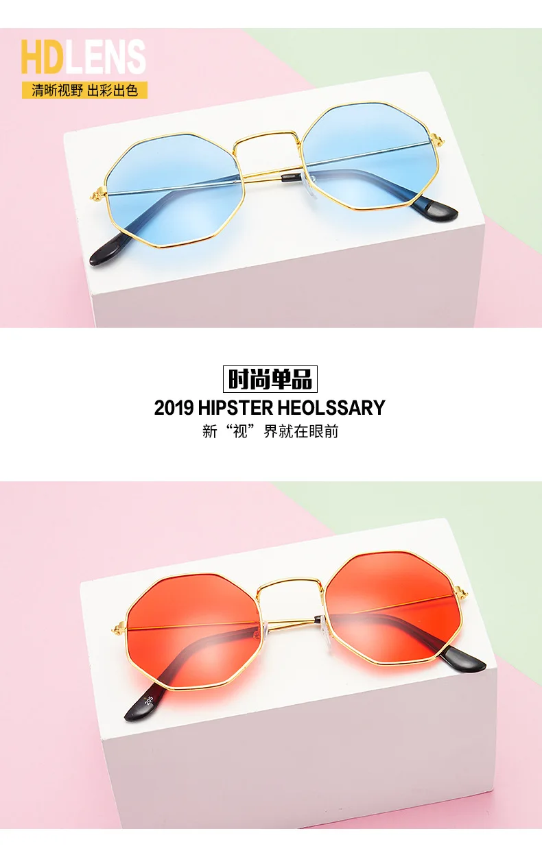 2023 luxus Runde Farben Sonnenbrille Frauen Metall Gebogene Tempel Brillen Ozean Randlose Mode Sonnenbrille Damen UV400 – Detail 2