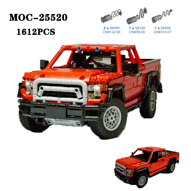 

Classic MOC-25520 Building Block Super Pickup Truck High difficulty Assembly 1612PCS Part Model Adult and Children's Toy Gift