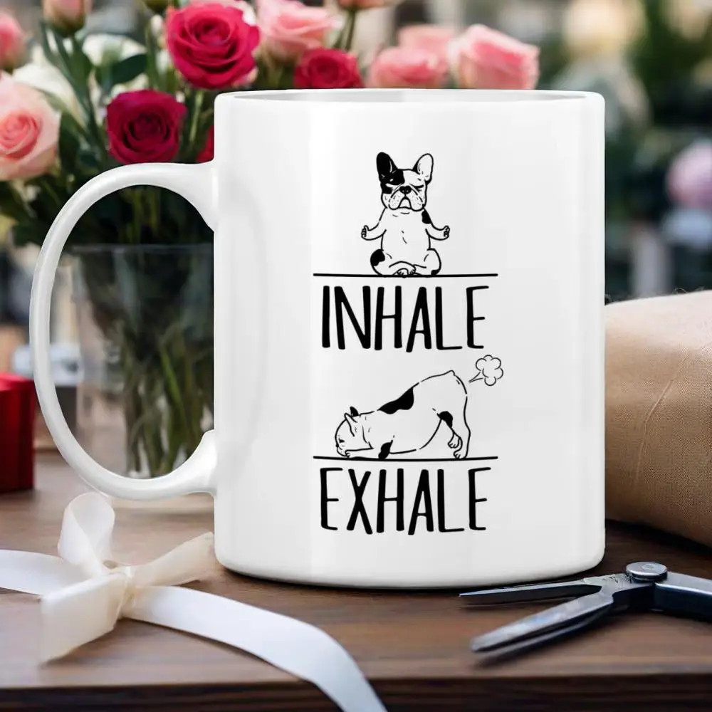 Inhale Exhale Mug Coffee Mugs Ceramic Mug for Tea Cup Breakfast Cups and Mugs Drinkware Personalized Gift Rare Funny Beer Travel