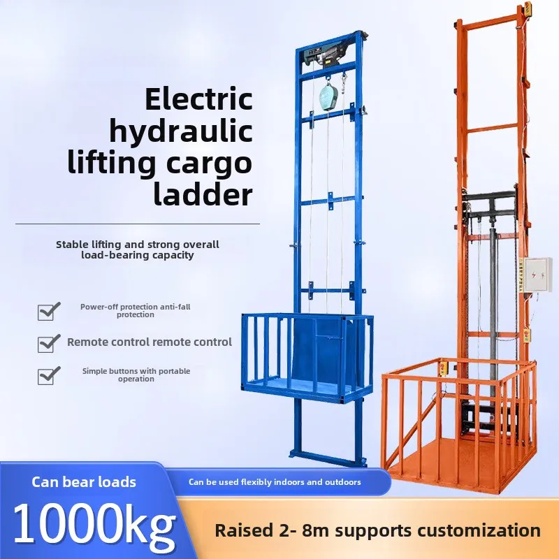 Guide Rail Hydraulic Automatic Remote Control Freight Elevator Household Small Lifting Platform Factory Electric Lifting