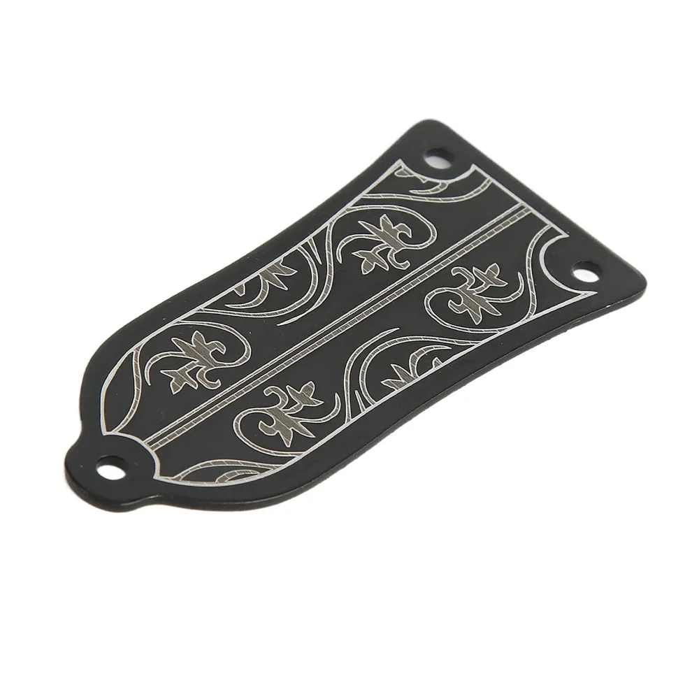 ​Black ​Truss Rod Cover​ With Screws ​Bell-Shaped​ ​Metal Cover Plate​ ​Flower Pattern​ ​Core Cover​