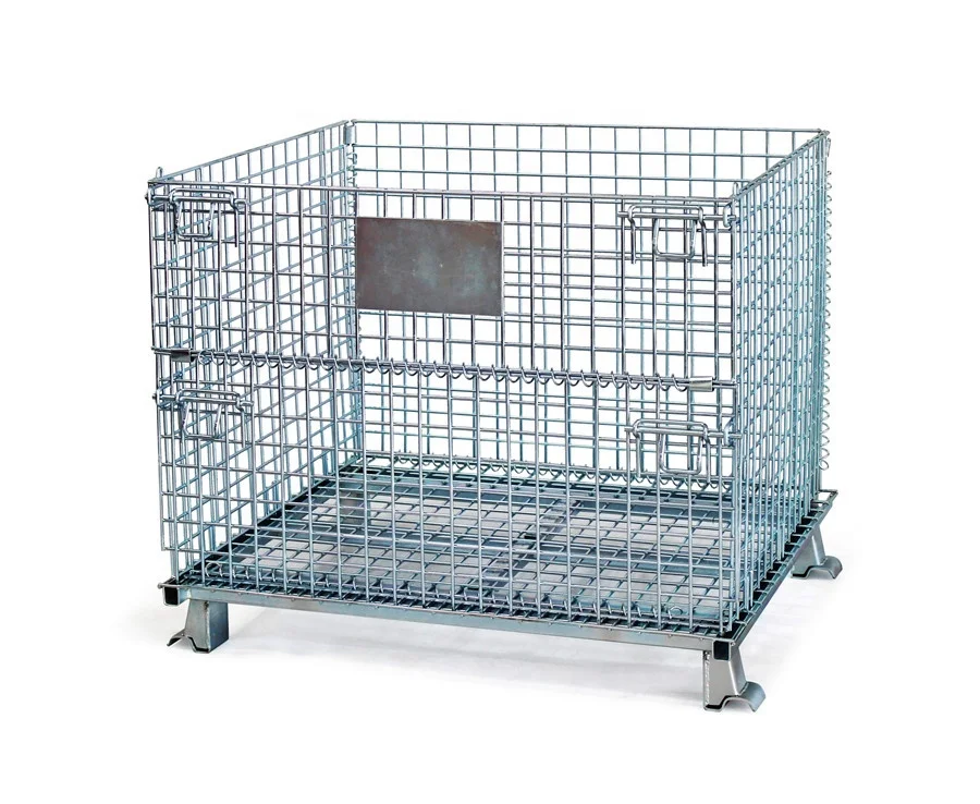 Heavy Cargo Metal Turnover  Logistics Warehouse Stacking Cage  Heavy Material Box  Storage Basket Folding Grid Turnover Box