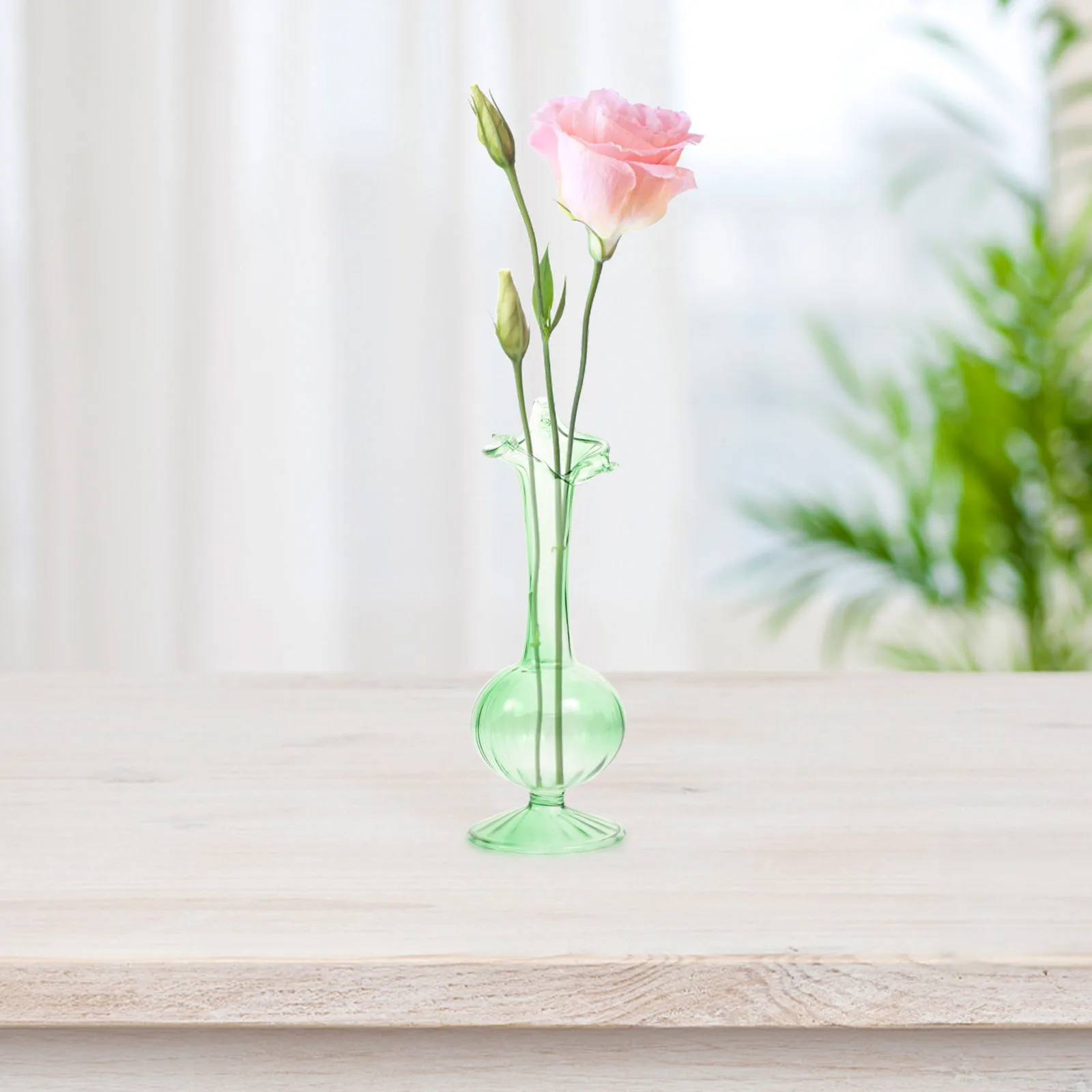 

Creative Colored Glass Vase Decorative Unique Flower Holder Thick Flat Bottom for Home Garden Balcony Decoration