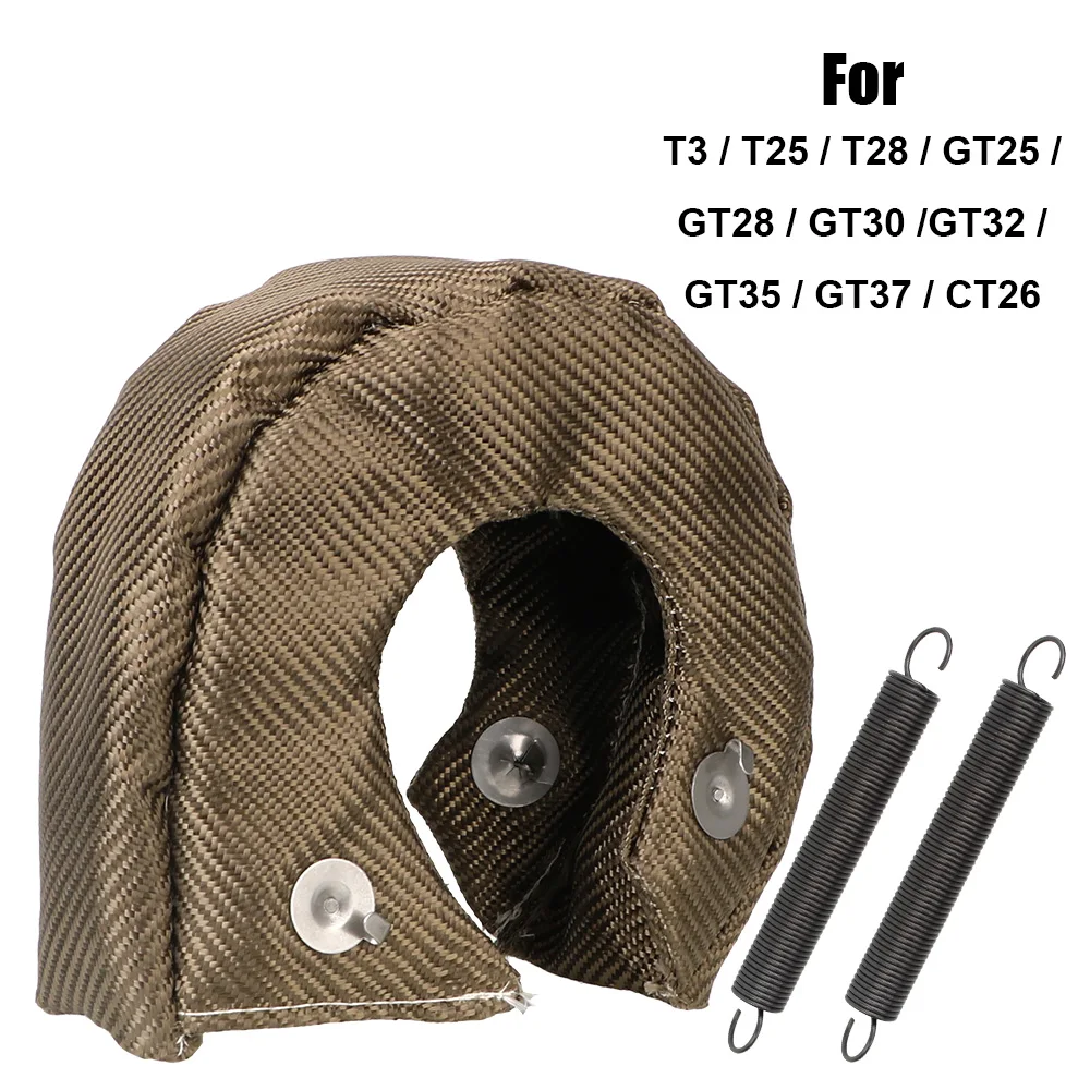 Resistenza alle alte temperature protezione completa in titanio Wrap Turbo Charger Protection Wrap Heat Shield Cover coperta in fibra di vetro