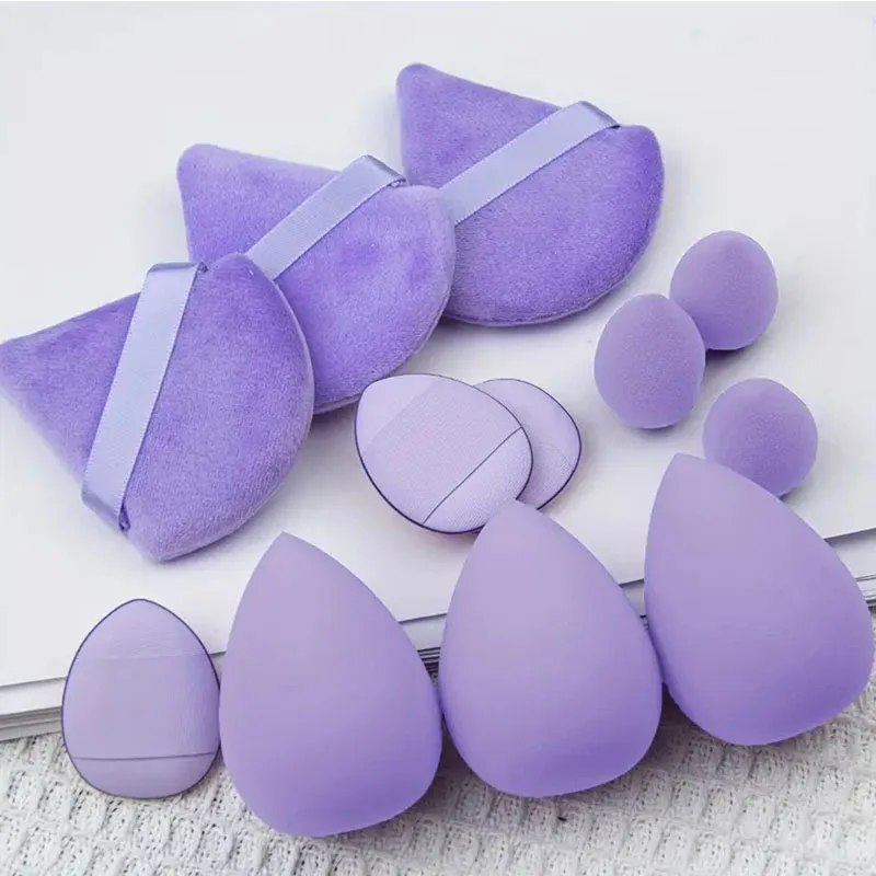 12 szt. Gąbeczek do makijażu, wielokolorowy zestaw, blendery do makijażu, akcesoria do makijażu, narzędzia do makijażu dla kobiet HZFP03